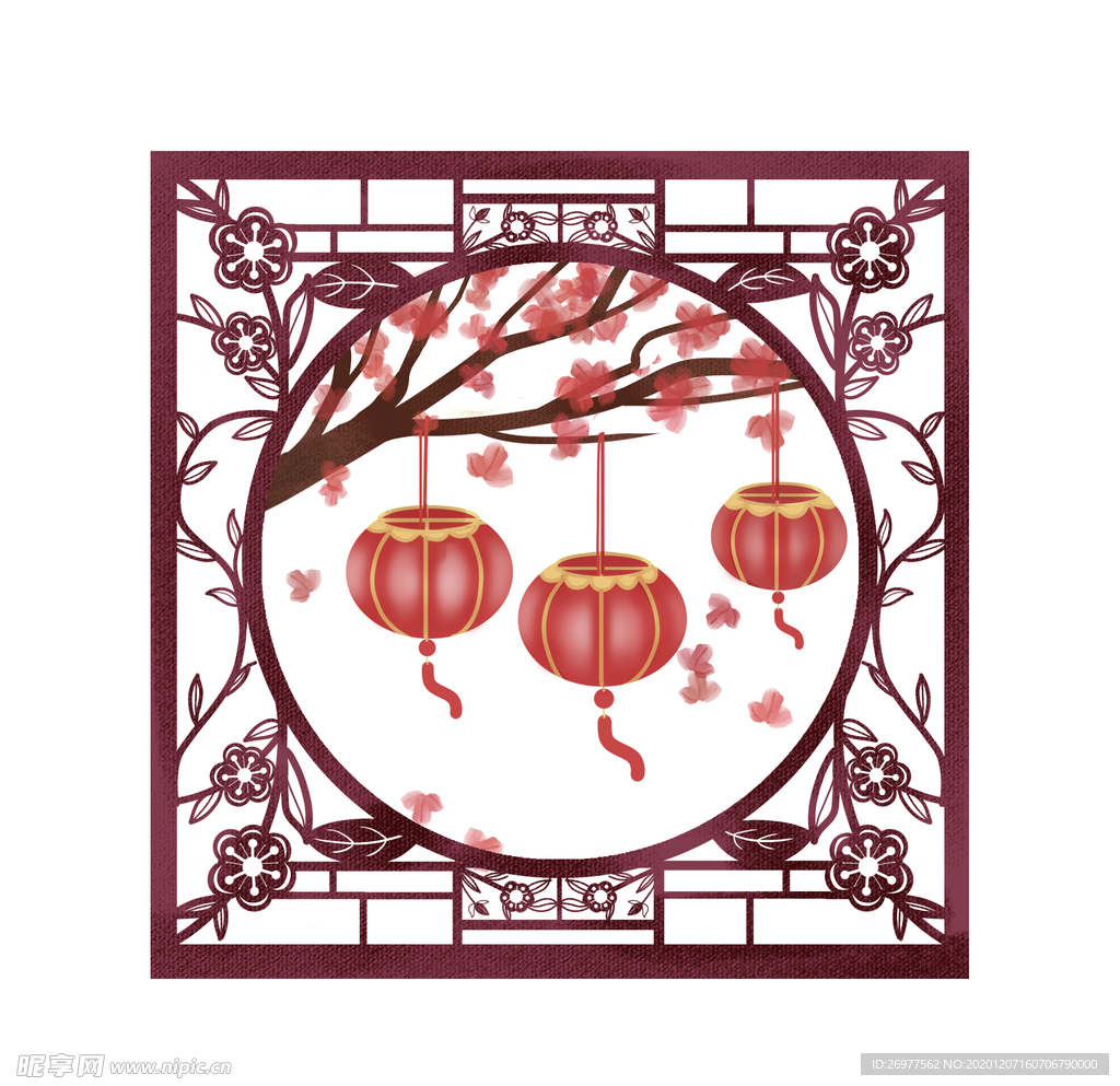 红木窗