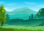 手绘山