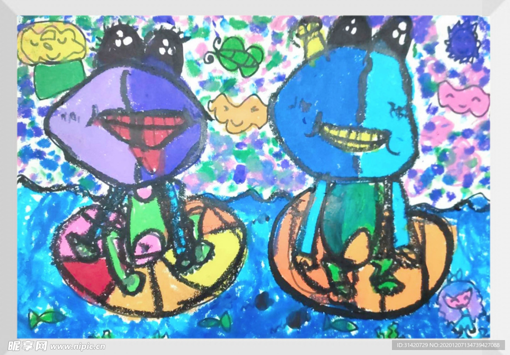 儿童 绘画 手绘 彩色 涂鸦