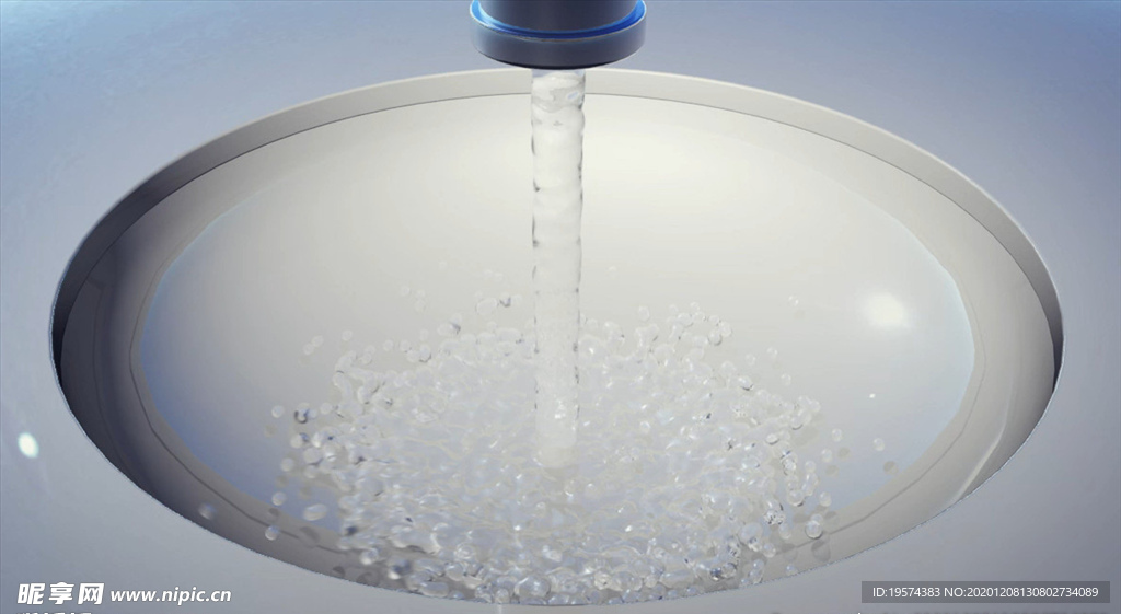 C4D 片头动画水龙头流水