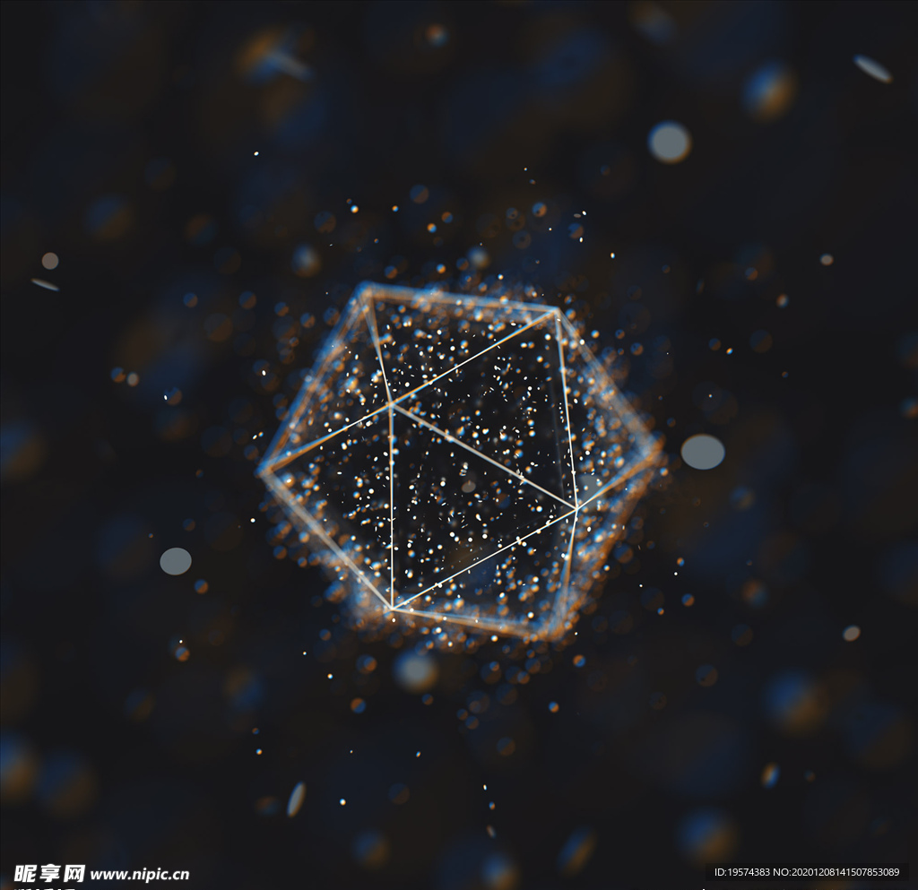 C4D 模型线条线性宝石晶格