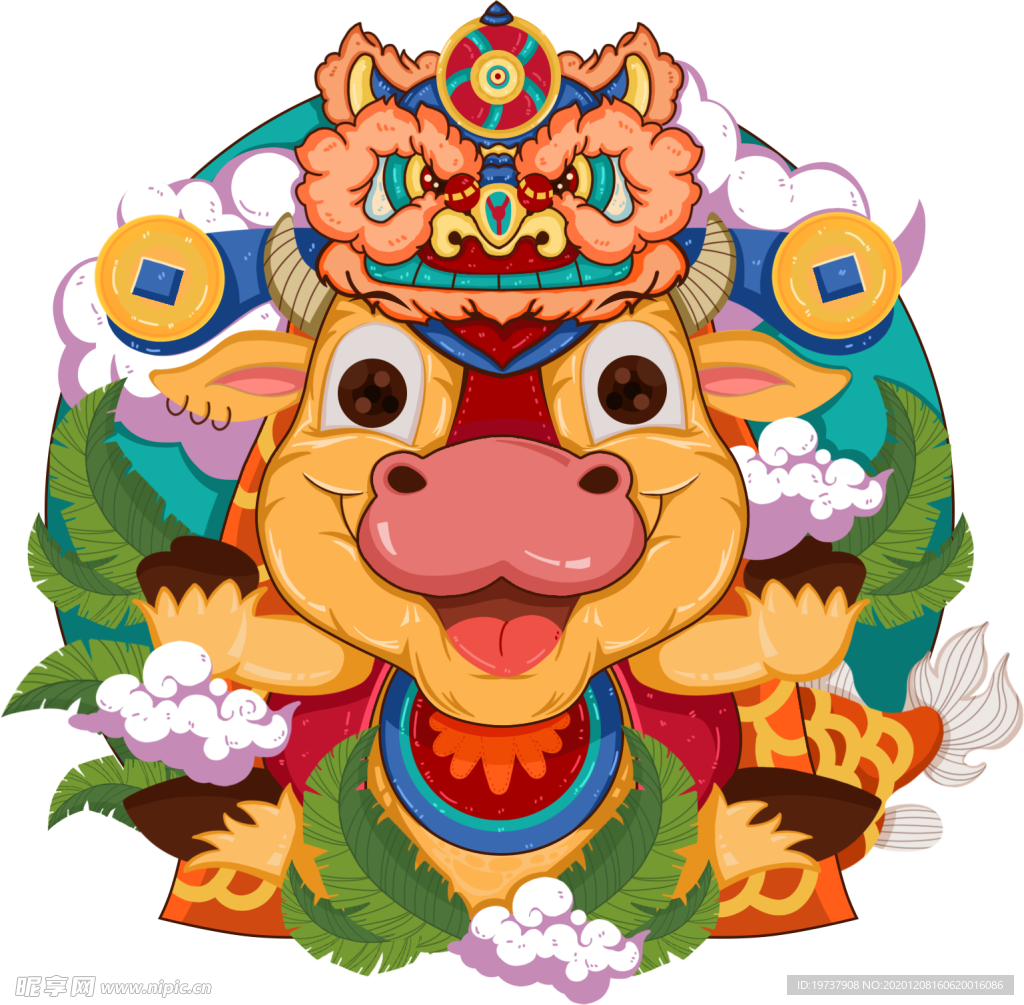 卡通牛年