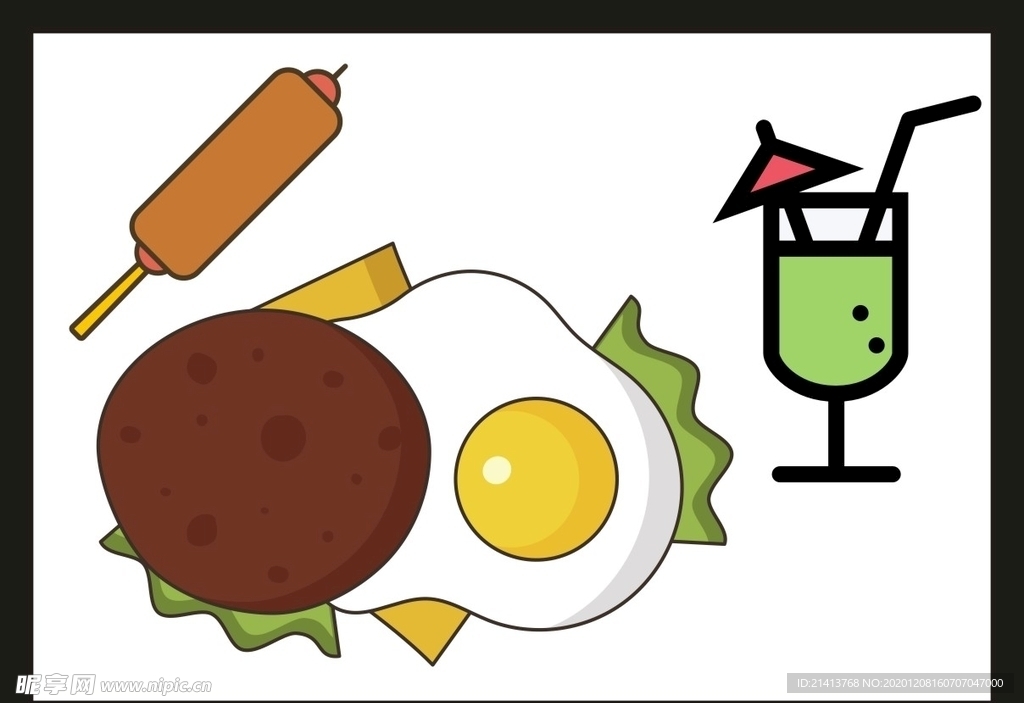 卡通美食餐饮