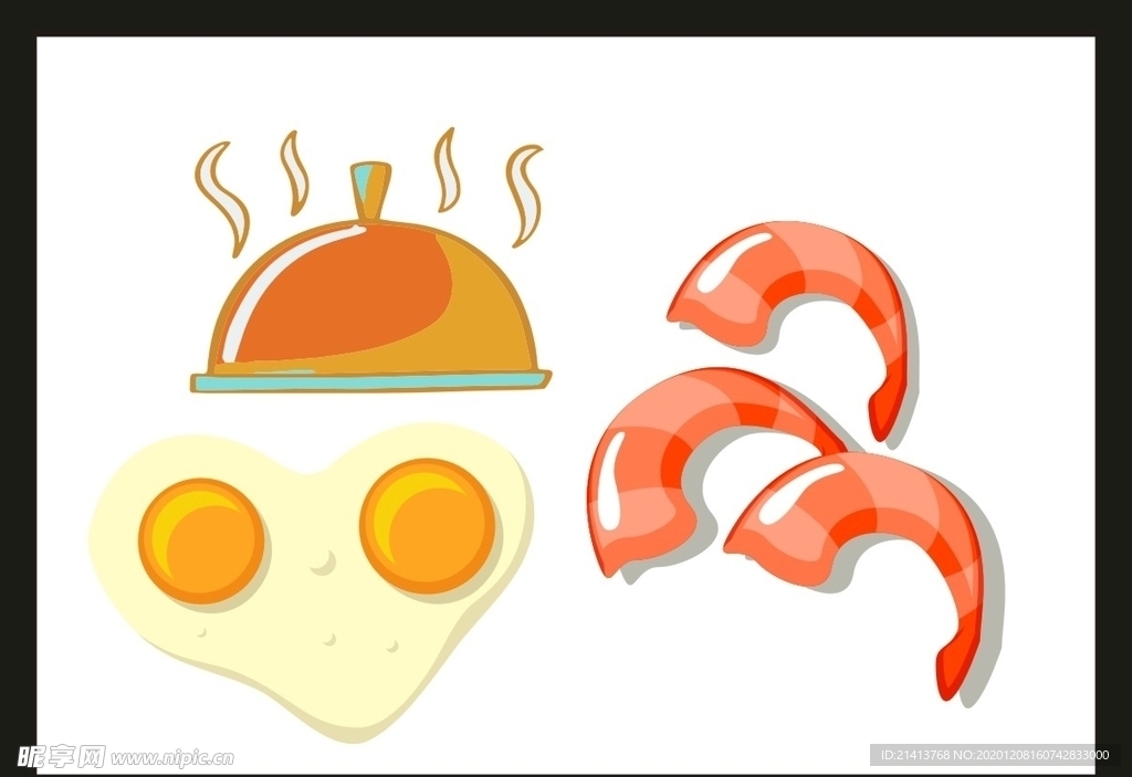 卡通美食餐饮