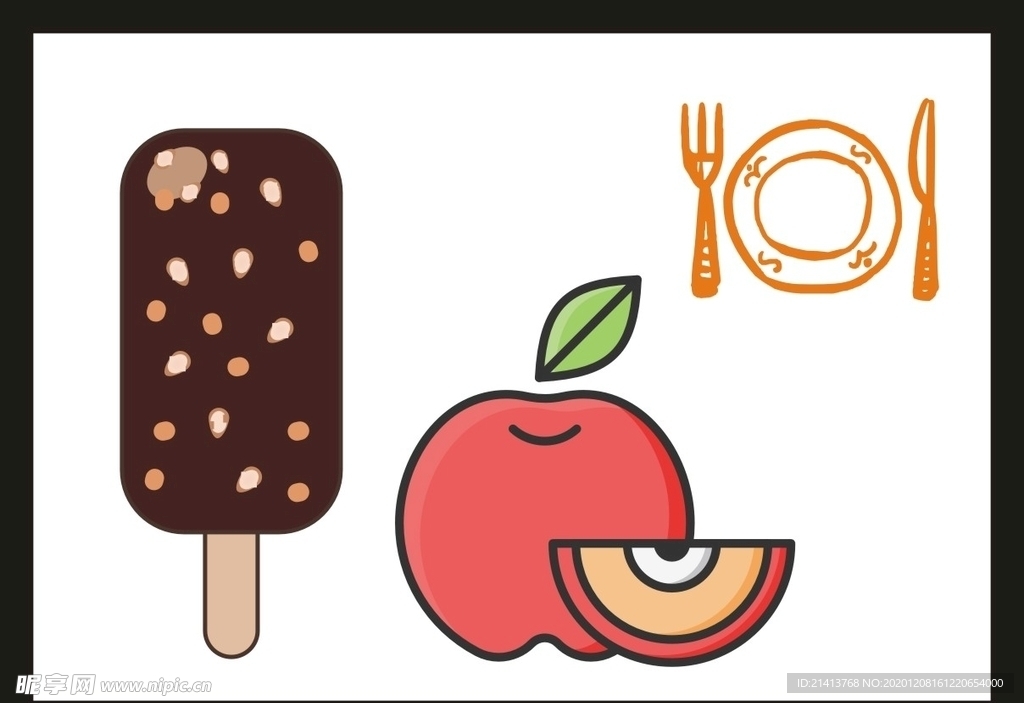 卡通美食餐饮