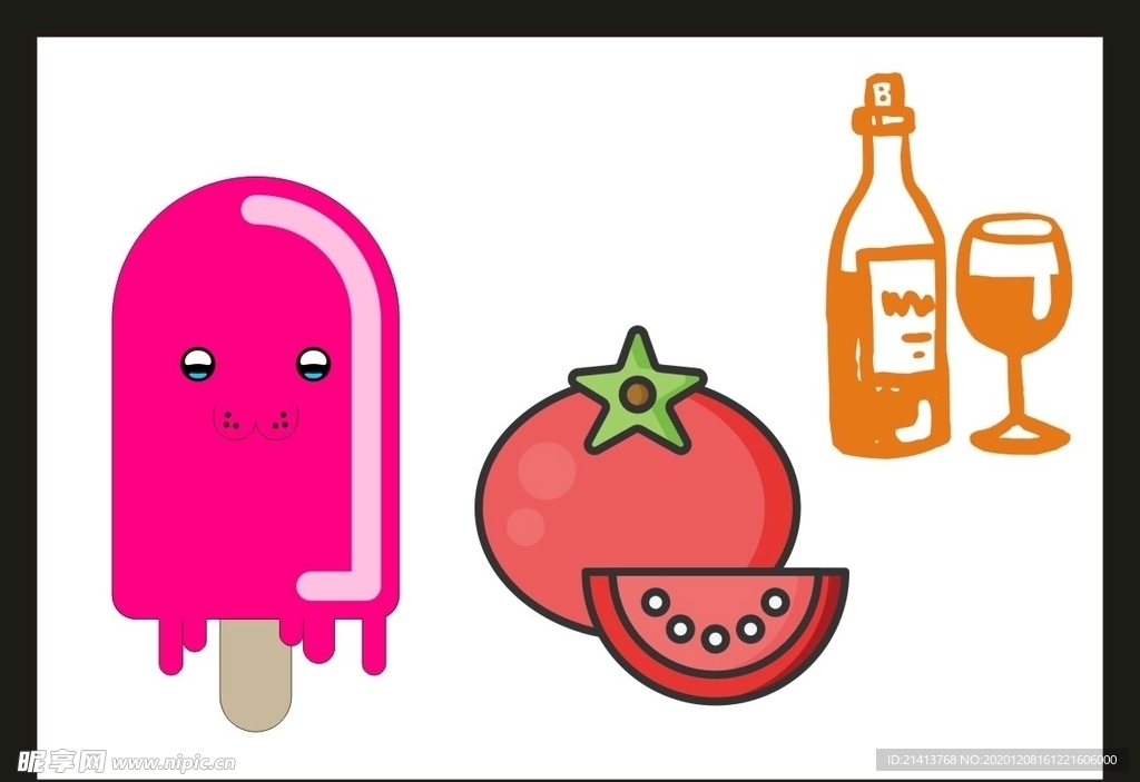 卡通美食餐饮