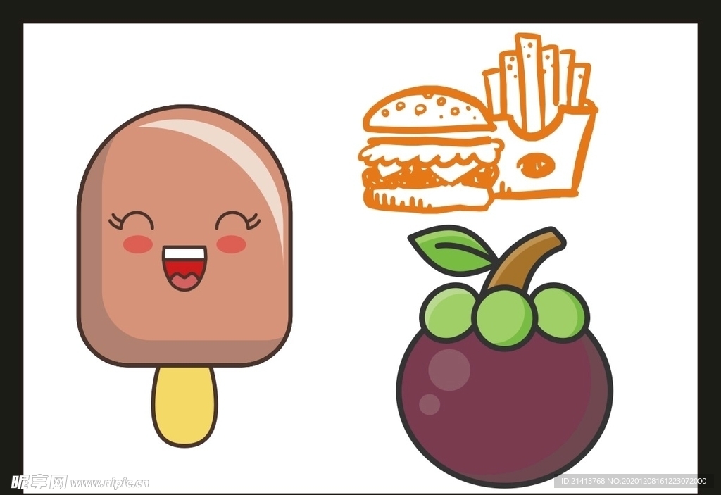 卡通美食餐饮