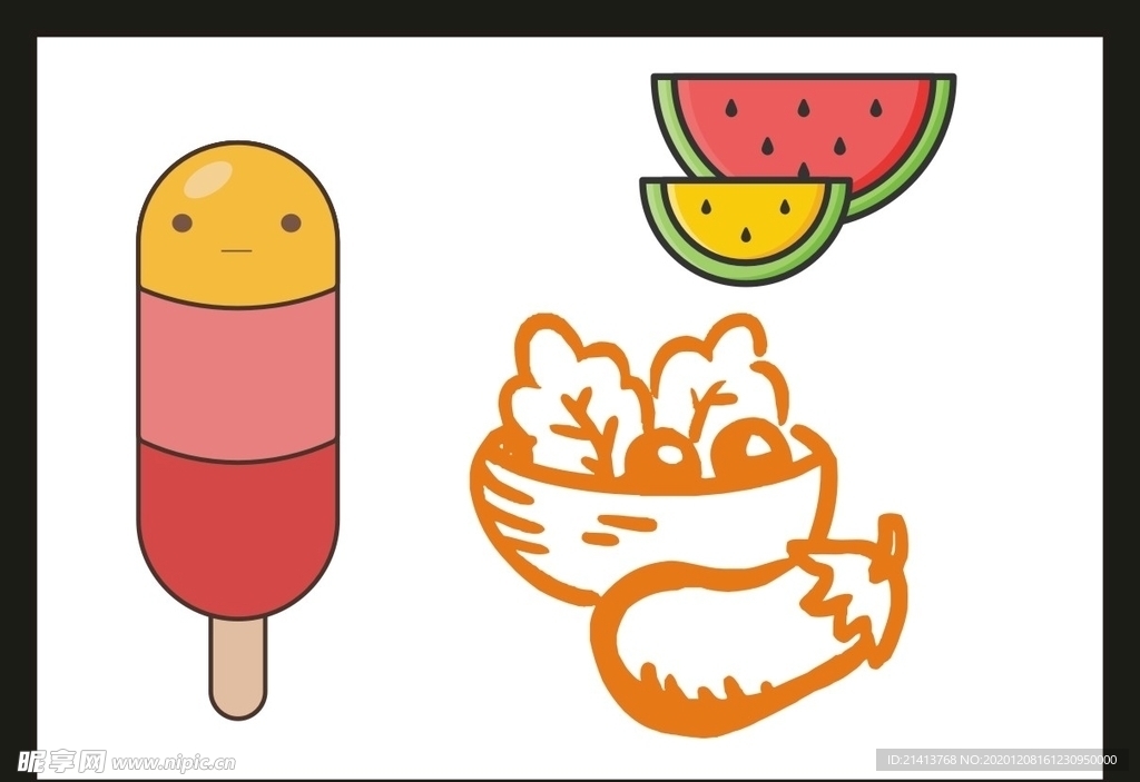 卡通美食餐饮