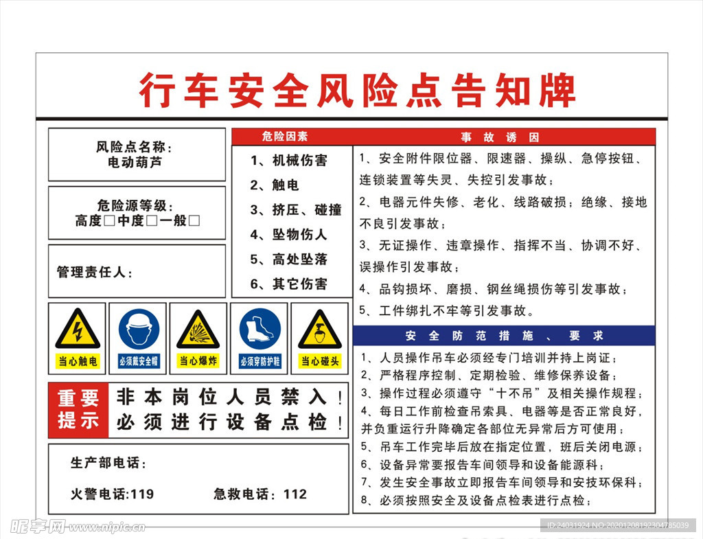 行车安全风险点告知牌