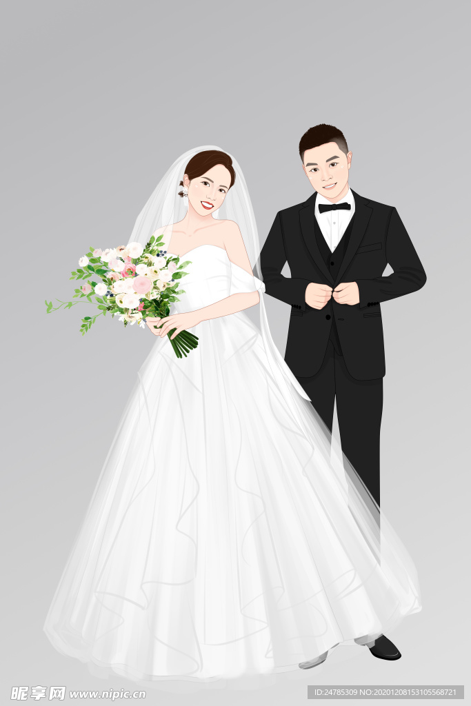 手绘婚纱照 请柬设计 专属定制