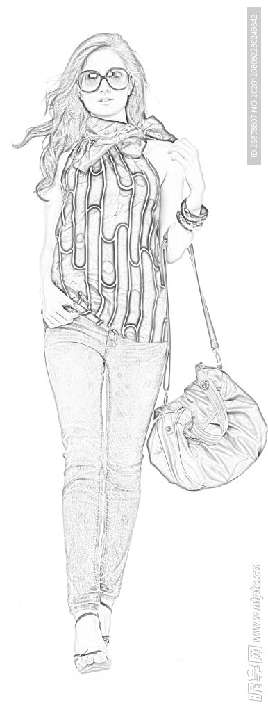 素描填色线稿