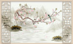 花鸟画 袁兰花 背景墙