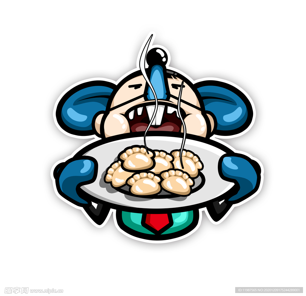 冬至小老鼠吃饺子卡通老鼠表情包