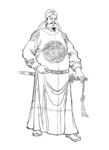 唐太宗李世民白描矢量图