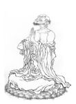 达摩祖师白描矢量图