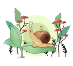 蜗牛插画素材