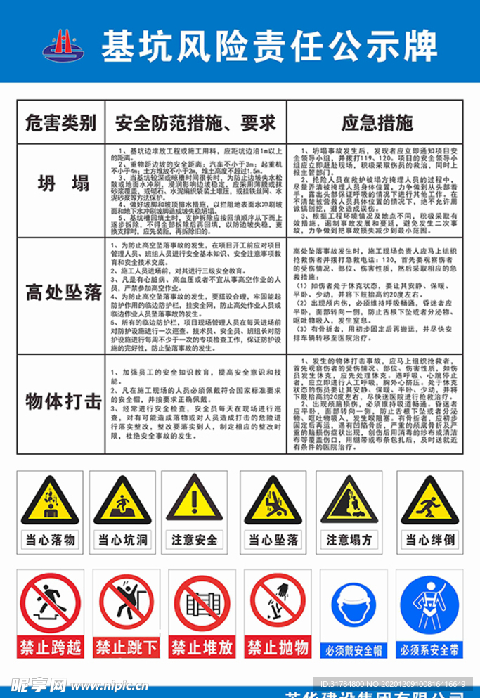 基坑危险公示牌