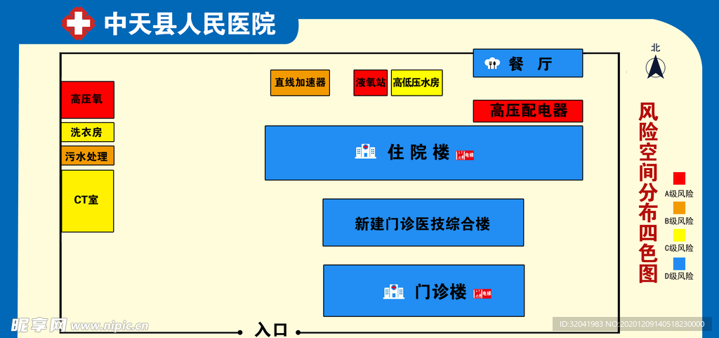 医院风险空间分布四色图