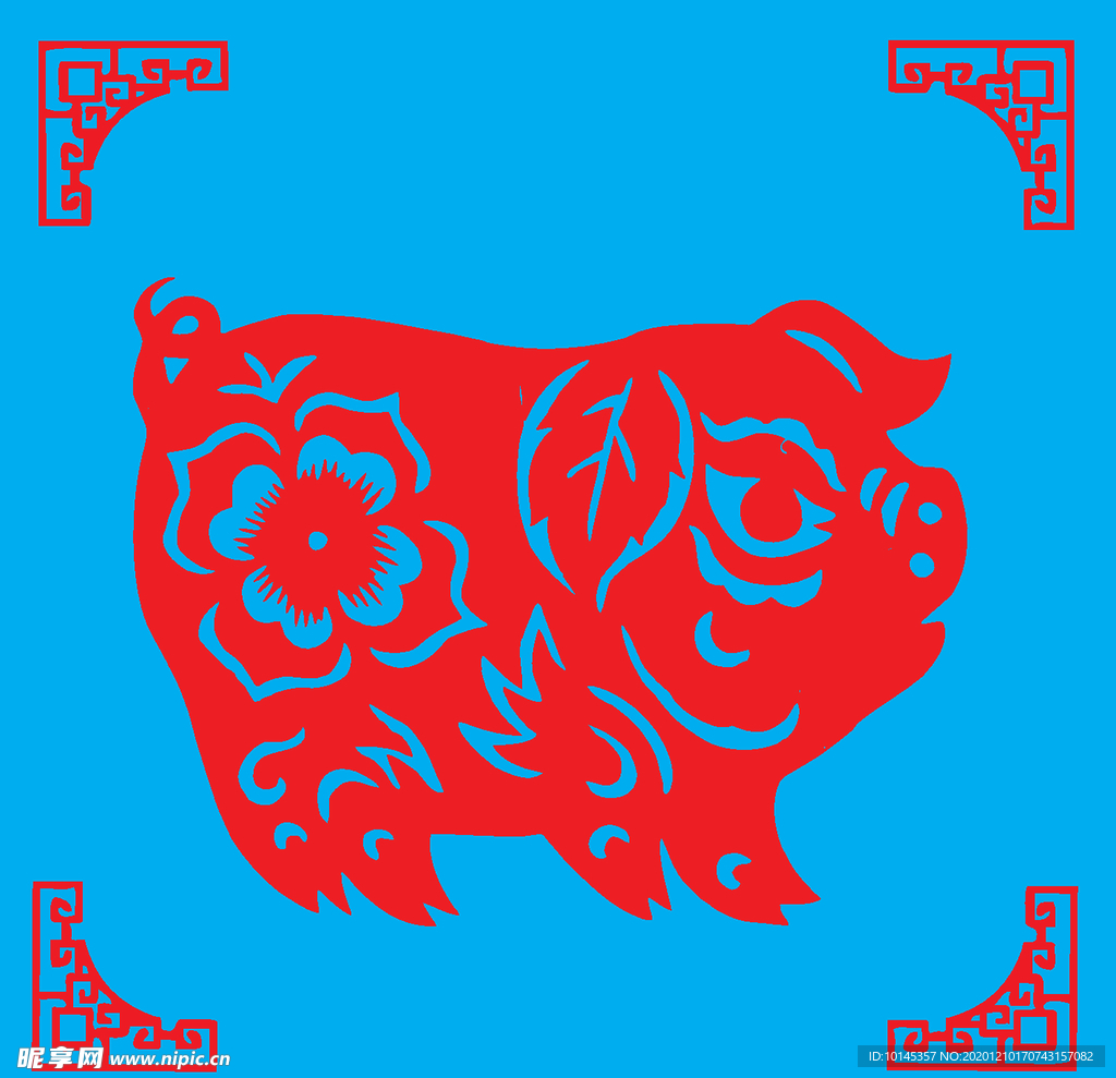 猪剪纸