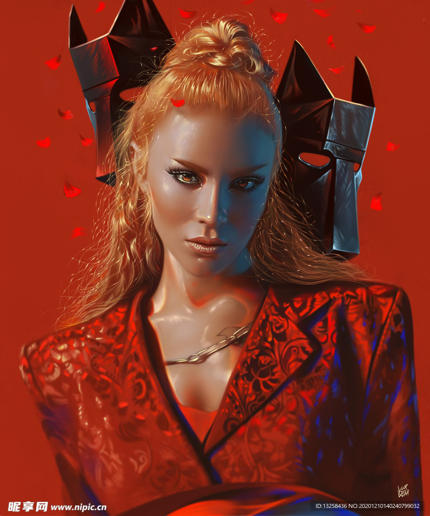 彩色动漫插画人物背景