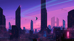 彩色动漫风景插画背景