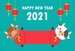 卡通2021新年