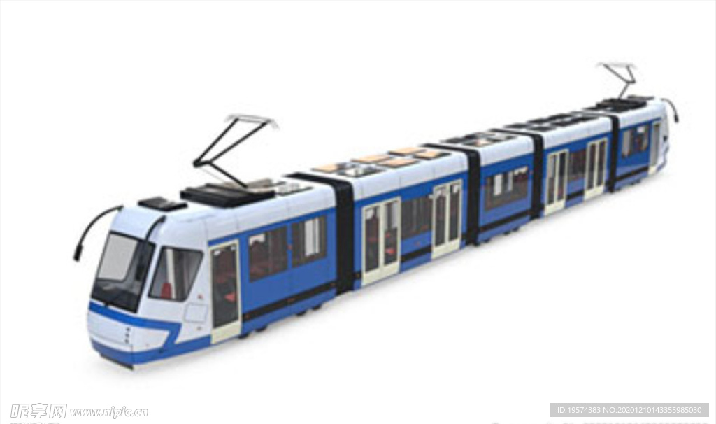 C4D 模型电车动车高铁火车