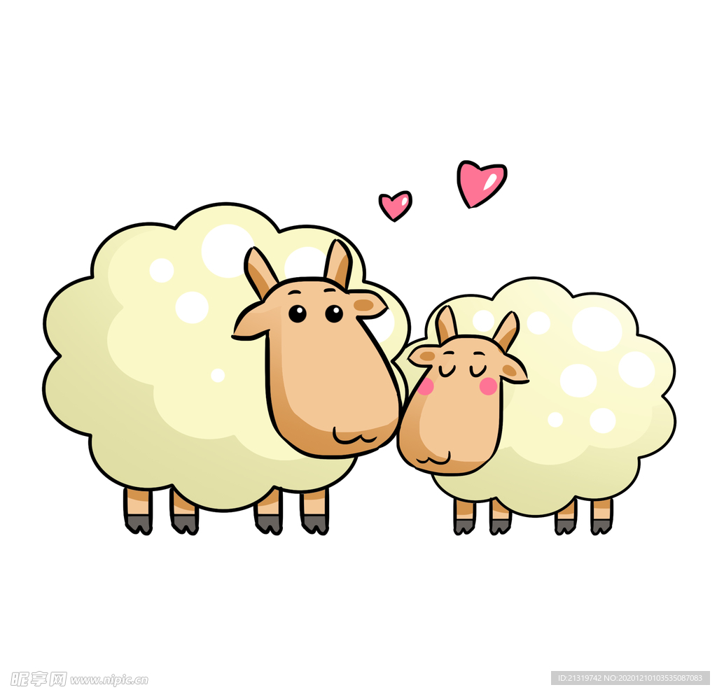 农场上的两只小羊高清摄影大图-千库网