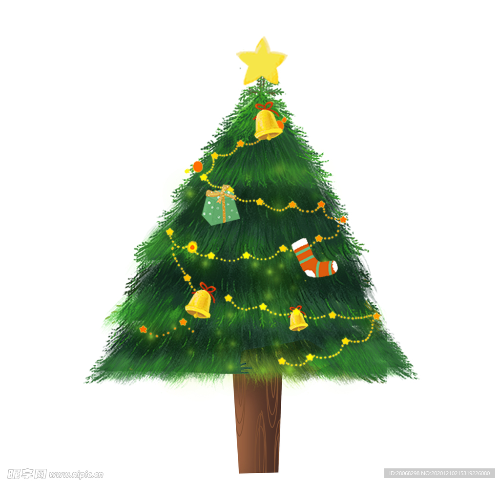 树木装饰圣诞元素
