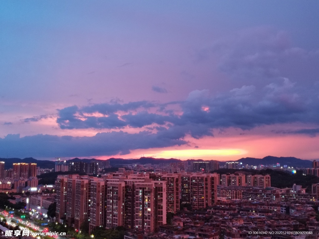 黄昏 城市风景