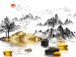 石来运转山水背景