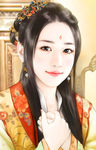 古装帅哥美女插画图片