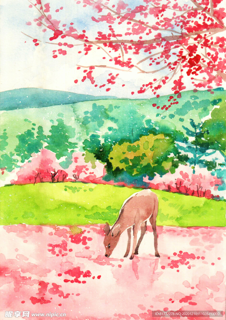 中国风大气插画场景图片