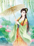 古装帅哥美女插画图片