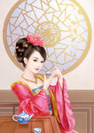古装帅哥美女插画图片