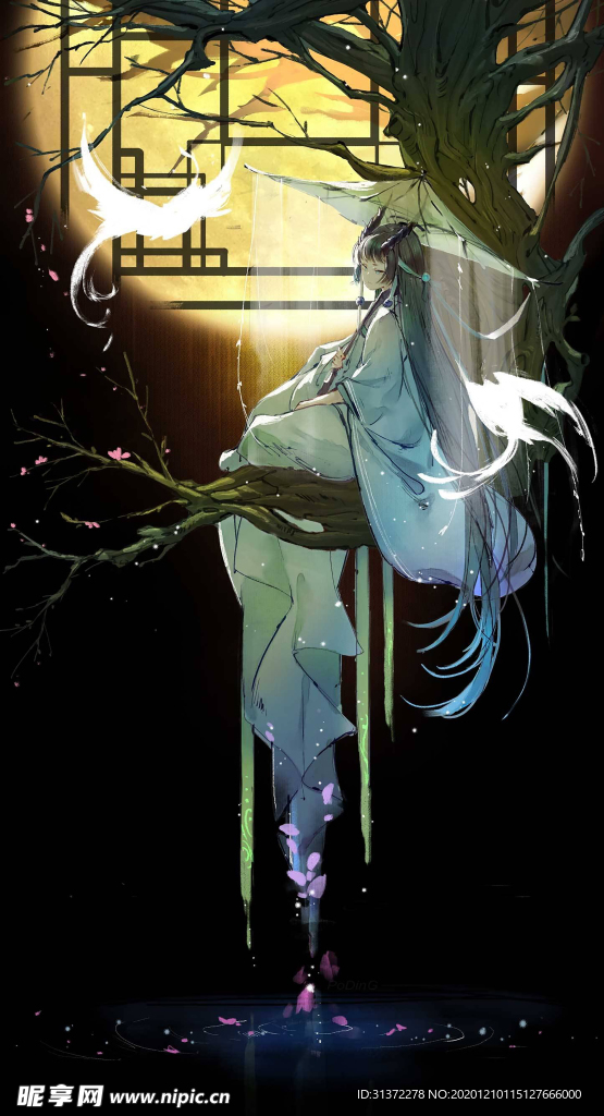 古装帅哥美女插画图片