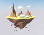 C4D 模型岛屿