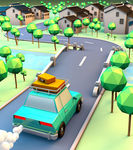 C4D 模型 小汽车在马路上