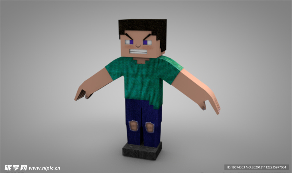 C4D 模型 像素人卡通人