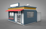 C4D 模型 像素房子店铺