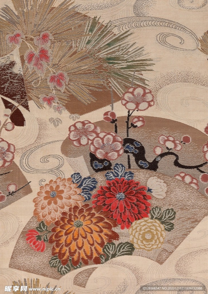 绣花布纹素材