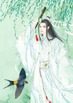 古装帅哥美女插画图片
