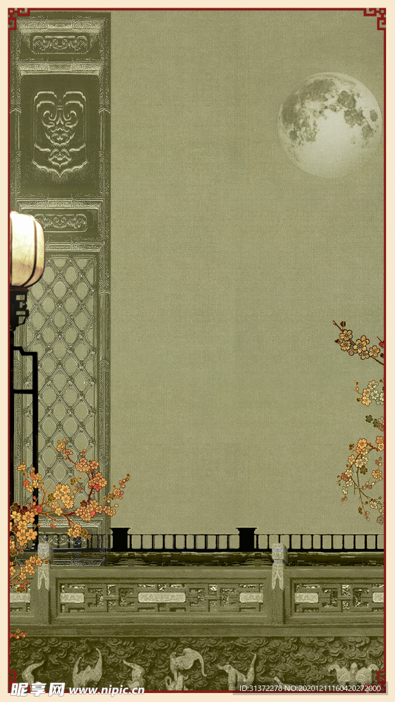 中国风大气插画场景图片