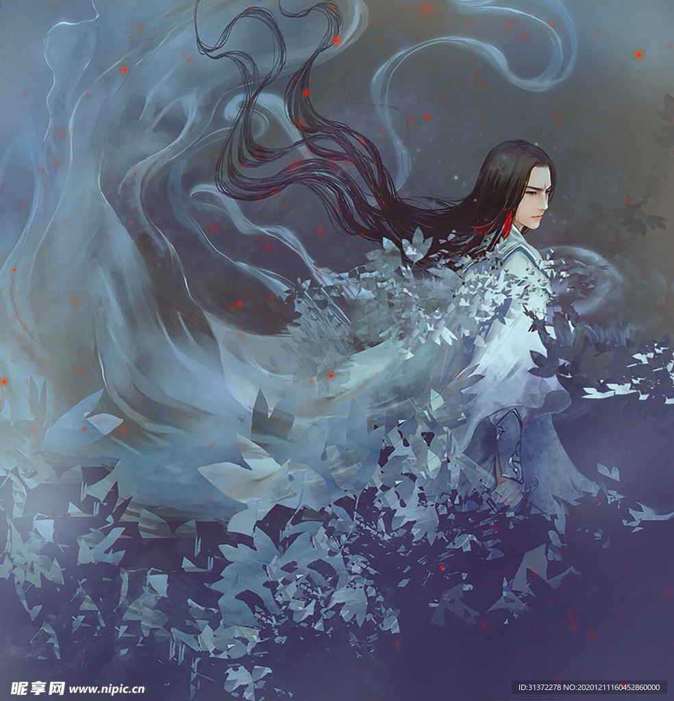 古装帅哥美女插画图片
