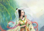 古装帅哥美女插画图片