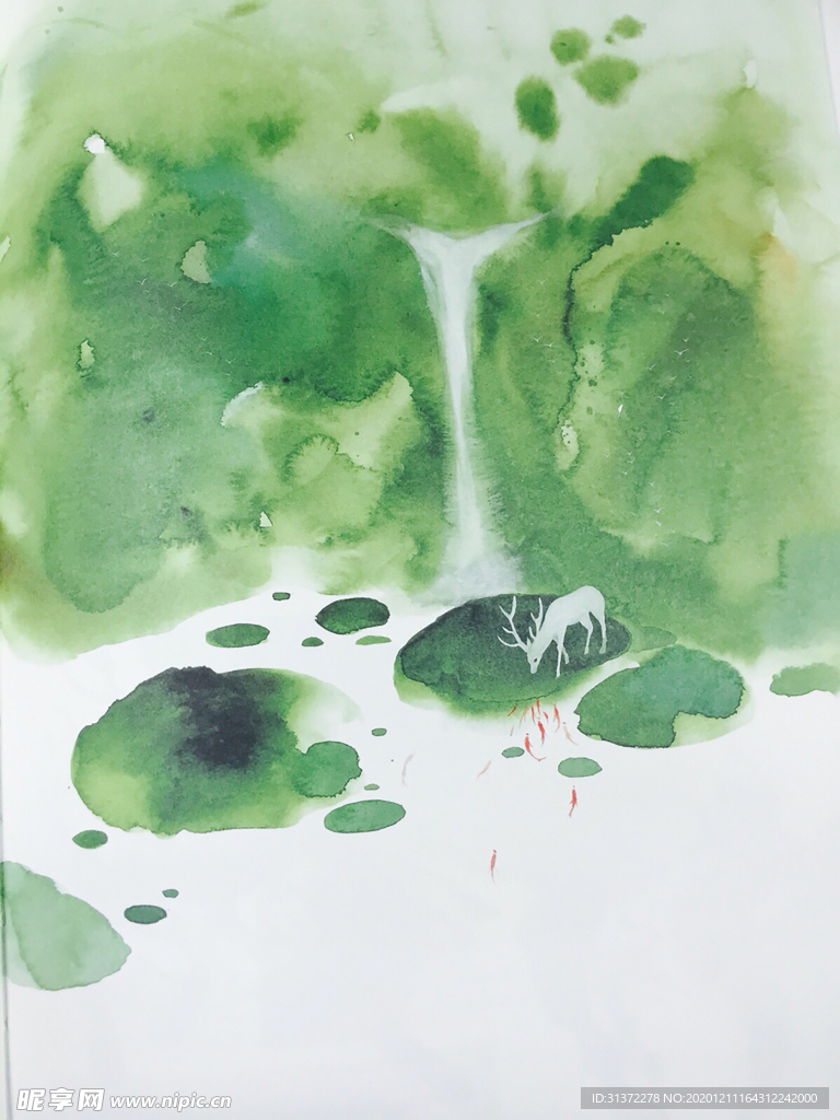 中国风大气插画场景图片