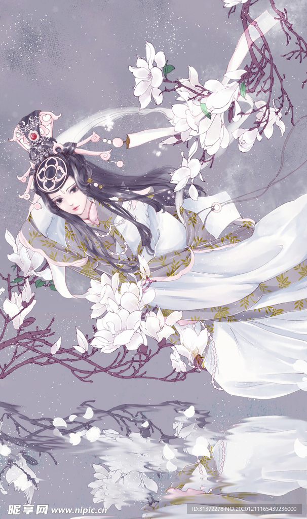 古装帅哥美女插画图片