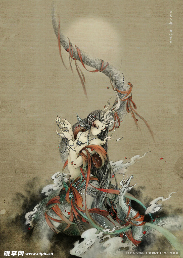 古装帅哥美女插画图片