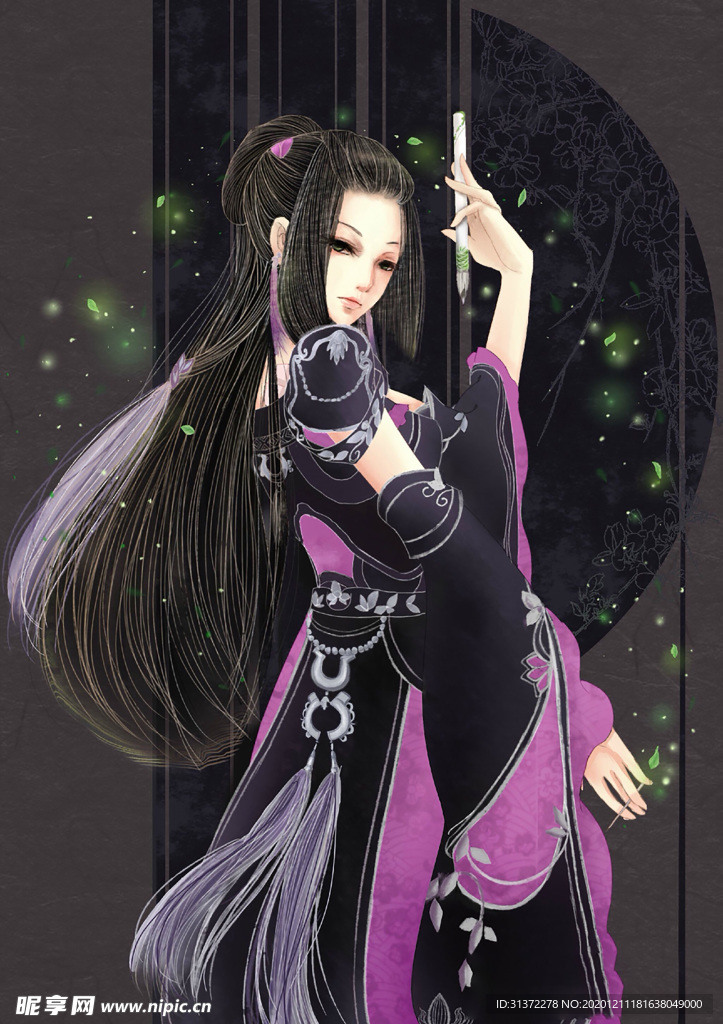 古装帅哥美女插画图片