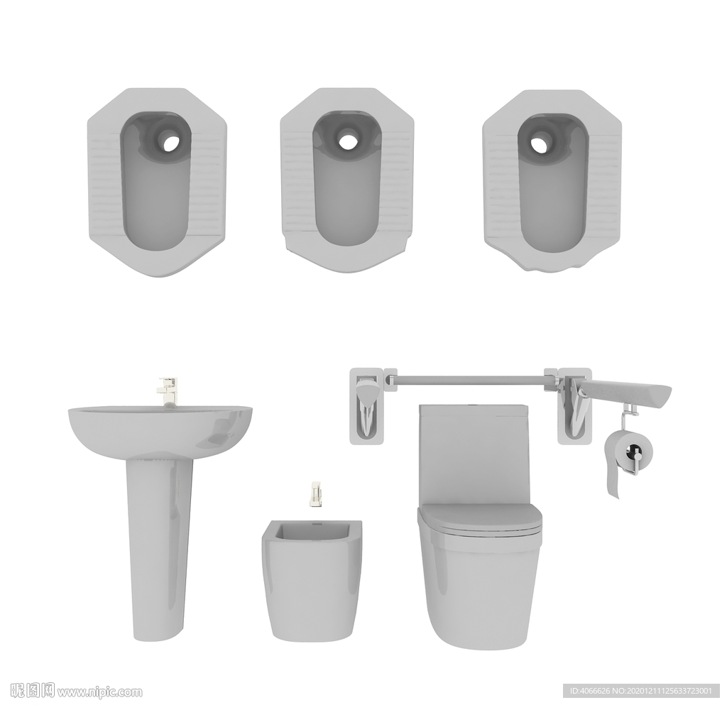 马桶蹲便器3d模型
